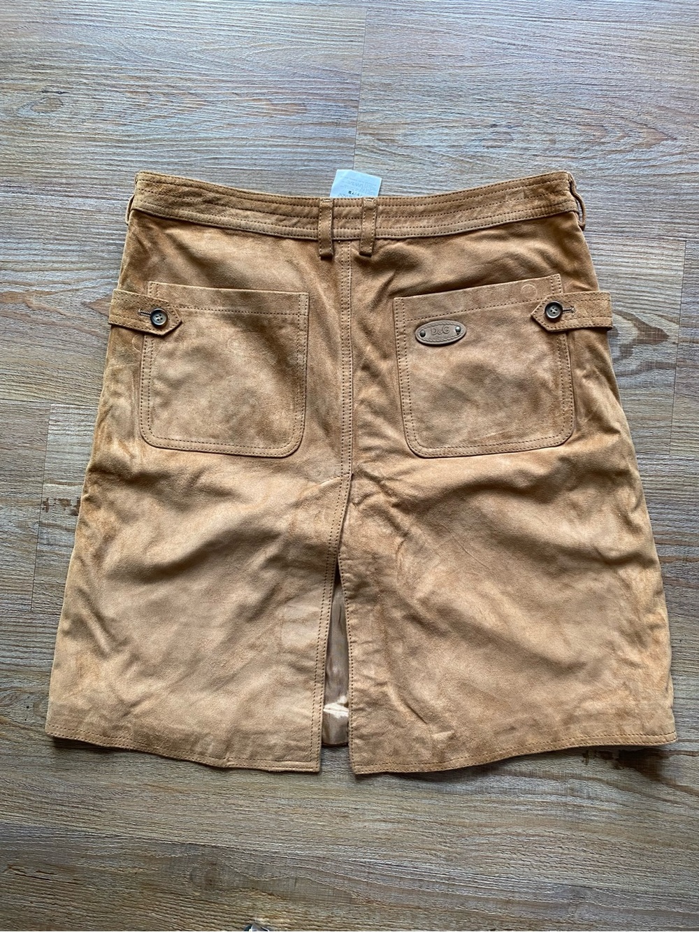 Dolce and Gabbana - Women's Tan Suede Skirt - Picture 2 of 8